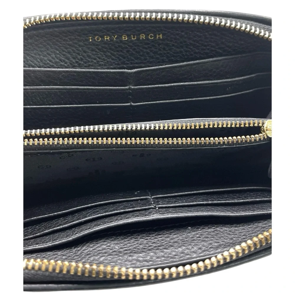 🎉 HP! ❤️ Tory Burch Black Pebbled Britten Continental Wallet